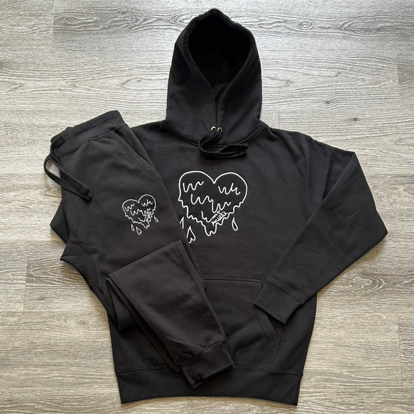 Big Heart - Black Sweatsuit - White design