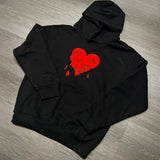 Big Heart - Black Hoody - Red design