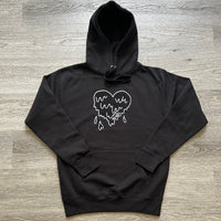 Big Heart - Black Hoody - White design