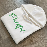 New Script - White Hoody - Green Design