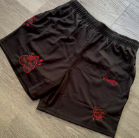 Mesh - Black Shorts - Red Design