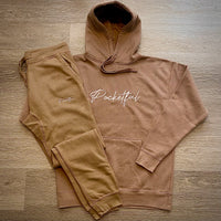 New Script - Latte Sweatsuit - White Design