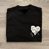 Heart - Black T-Shirt - White Design