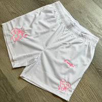 Mesh - White Shorts - Pink Design