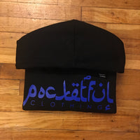 Arabic - Black Hoody - Blue Design