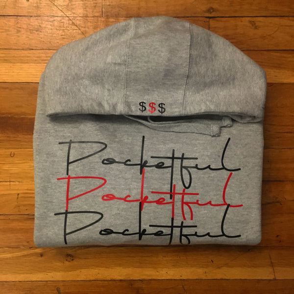 Script 3x - Grey Hoody - Black/Red Design