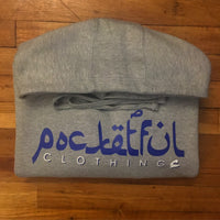 Arabic - Grey Hoody - Blue/ White Design