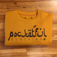 Arabic - Mustard Crewneck - Black Design