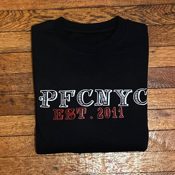 PFC NYC - Black Crewneck - Red/ White Design