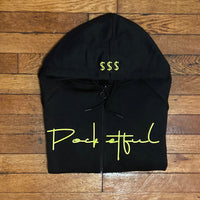 Script - Black Zip Hoody - Neon Design