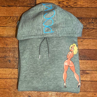 Miss Betty - Grey Hoody - Sky Blue Design