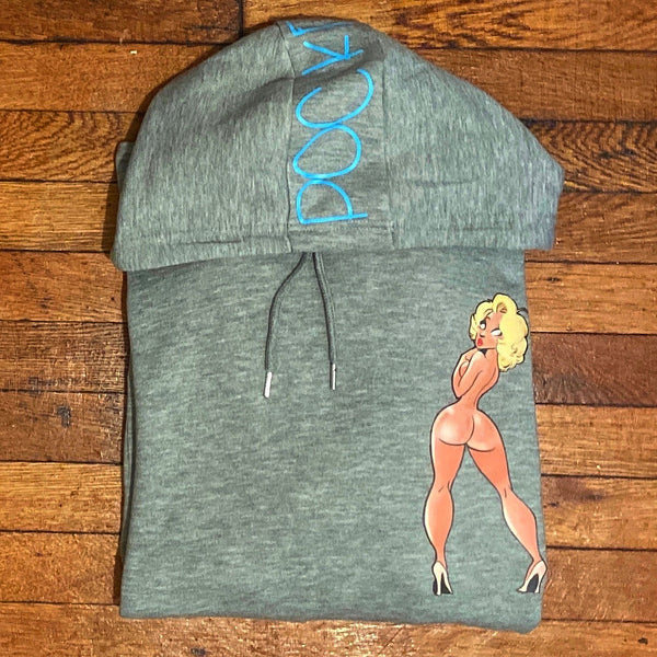 Miss Betty - Grey Hoody - Sky Blue Design