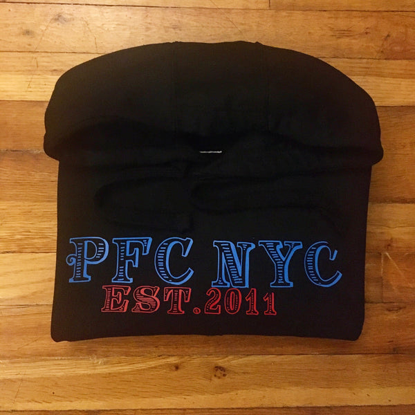 PFC NYC - Black Hoody - Blue/Red Design