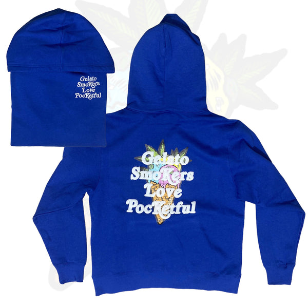 Gelato - Blue Hoody - White Design