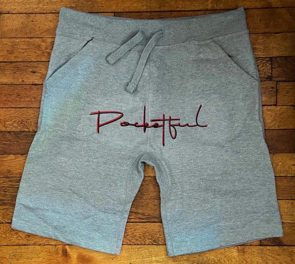 Script - Grey Shorts - Red/ Black Design