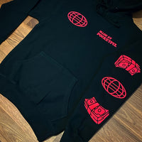 GLOBAL - Black Hoody - Red Design