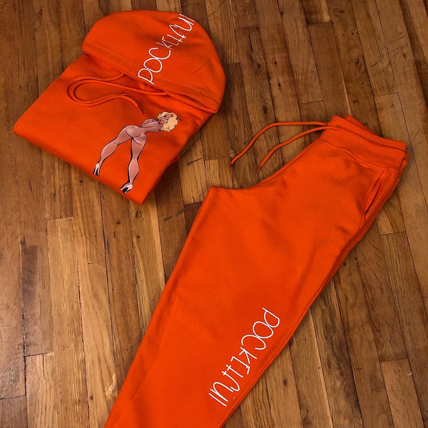 Miss Betty - Orange Sweatsuit - White Design