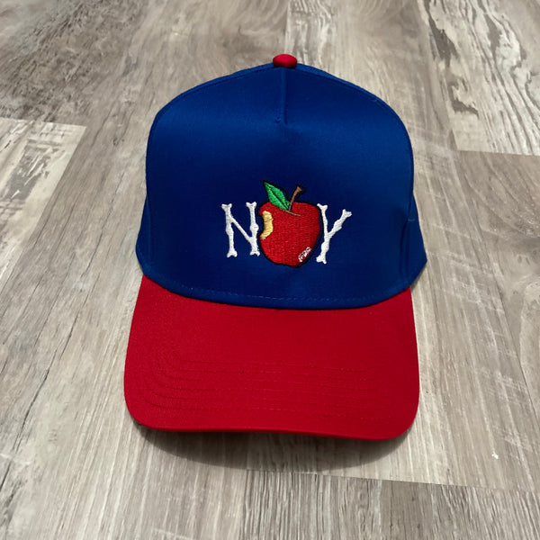 BIG Apple - Royal Blue/ Red SnapBack Hat - White Design