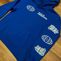 GLOBAL - Royal Blue Hoody - Grey Design