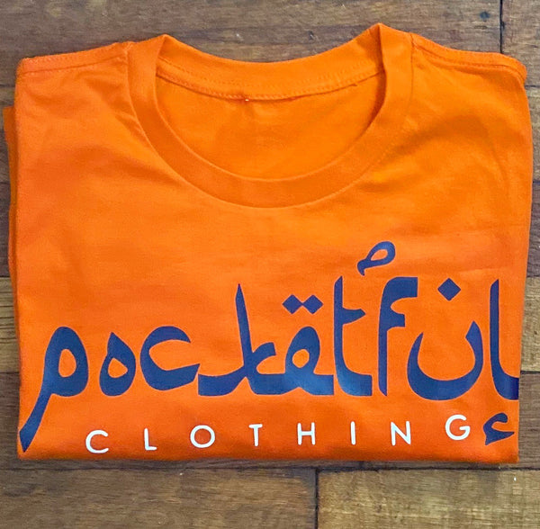 Arabic - Orange T-Shirt - Royal Blue / White Design