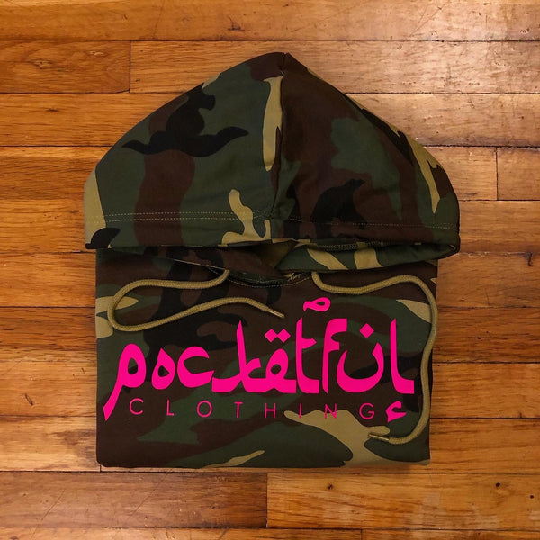 Arabic - Camo Hoody - Hot Pink Design