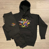 Splash - Black Sweatsuit - Big Multi Color Design