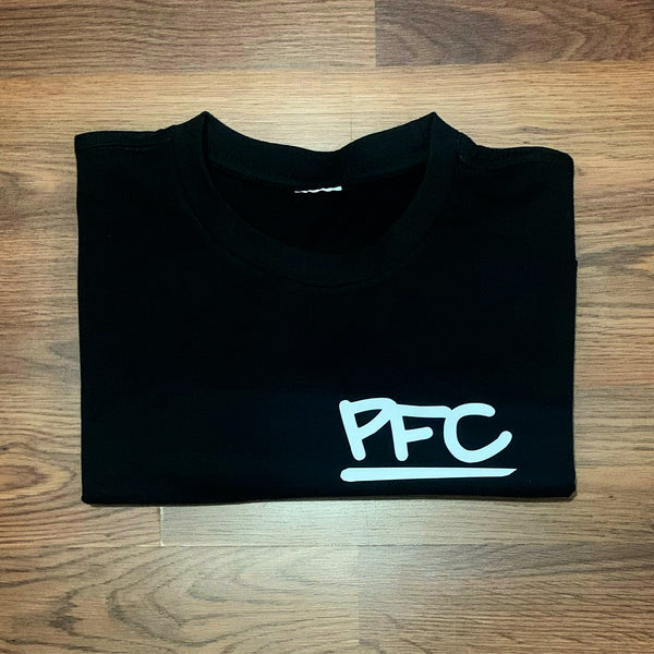 PFC - Black T-Shirt - White Design