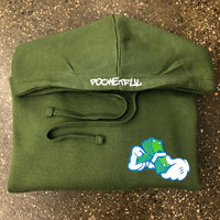 Money Hands - Olive Hoody - Green/Royal Blue Design