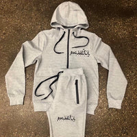 Arabic - Womans Grey Tech Suit - Black Design