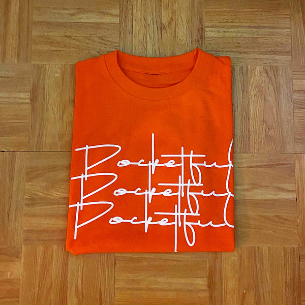 Script 3x - Orange T-Shirt - White Design