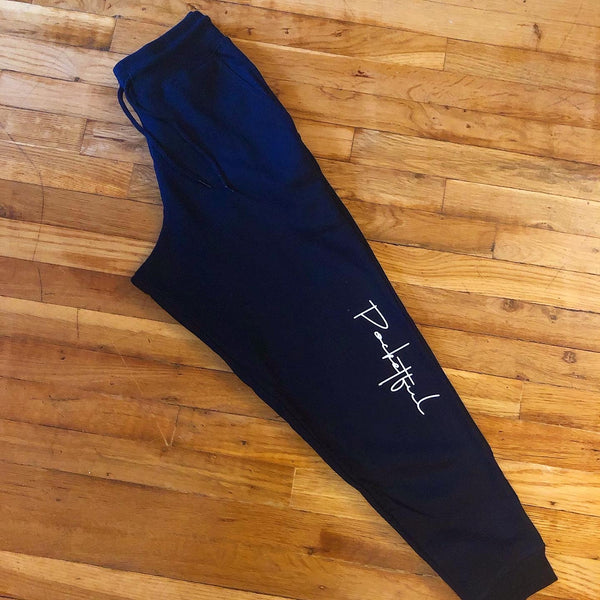 Script - Navy Sweats - White Design