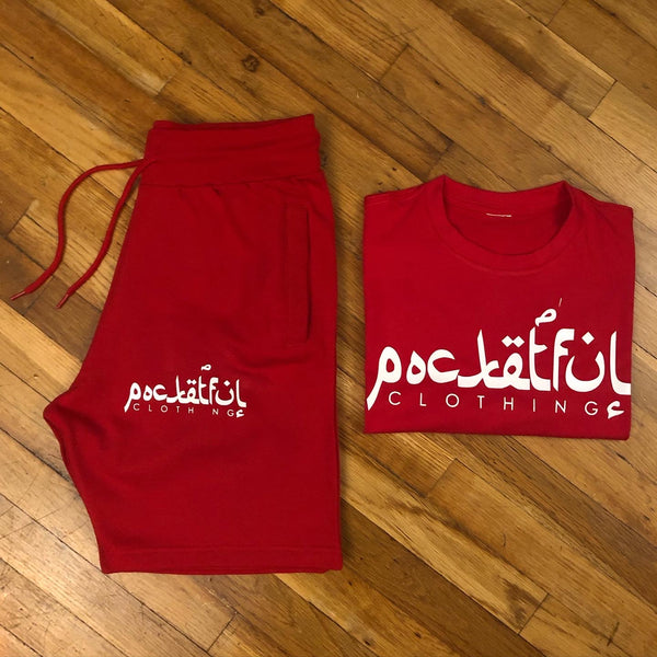 Arabic - Red Shortset - White Design