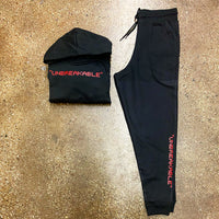 Unbreakable - Black Sweatsuit - Red Design