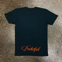 Classic - Black Pocket Tee - Orange Design