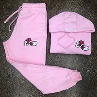 Money Hands - Light Pink Sweatsuit - Red Design