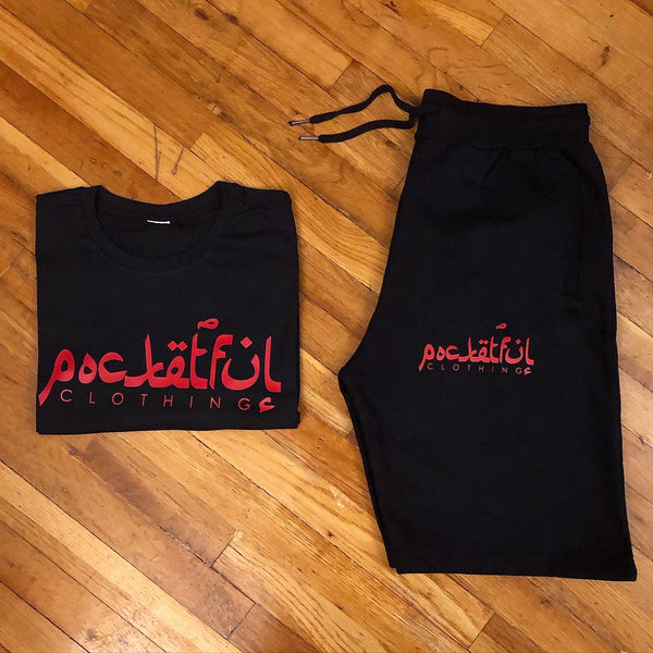 Arabic - Black Shortset - Red Design