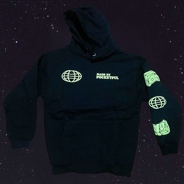 GLOBAL - Black Hoody - Neon Design