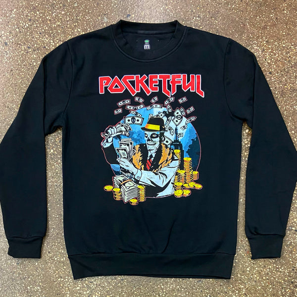 PF Maiden - Black Crewneck - Red Design