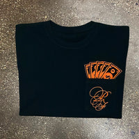 Classic - Black Pocket Tee - Orange Design