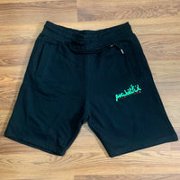 Arabic - Black Shorts - White/ Red/ Green Design