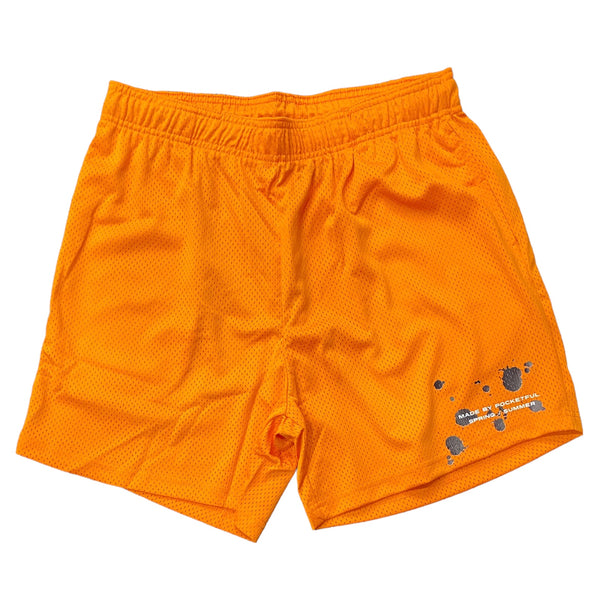 Splash - Orange Mesh Shorts - Black/ White Design