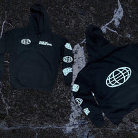 GLOBAL - Black Hoody - White Design