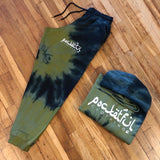 Arabic - Tie Dye (Olive/ Navy) Sweatsuit - White Design