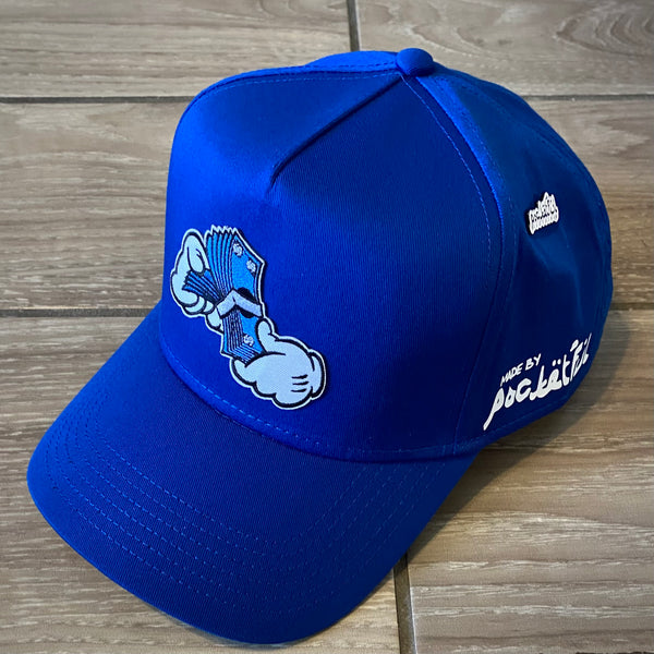 Money Hands Patch - Royal Blue SnapBack Hat - Blue/ White Design