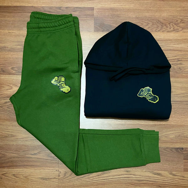 Money Hands - Olive/ Black Sweatsuit - Black/ Olive Design