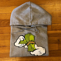 Money Hands - Grey Hoody - Grey/ Neon Design