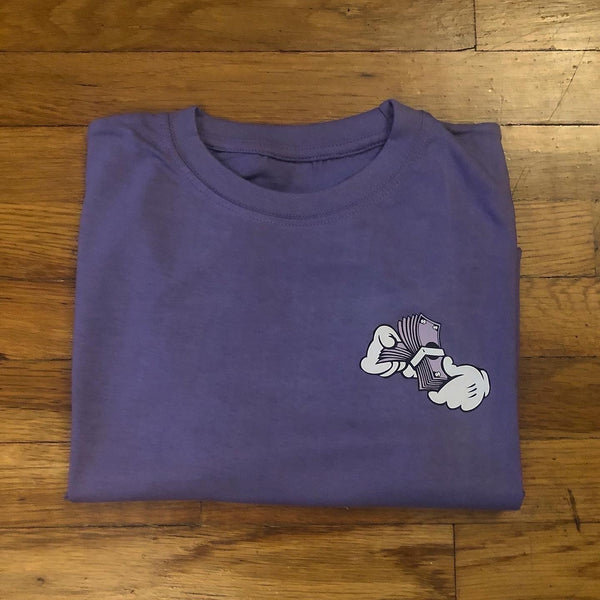 Money Hands - Lavender T-Shirt - Lavender/ White Design