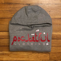 Arabic - Grey Hoody - Red/ White Design