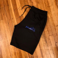 Arabic - Black Shorts - Blue Design