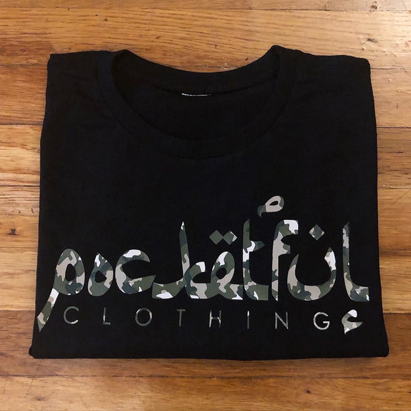 Arabic - Black T-Shirt - Army Design